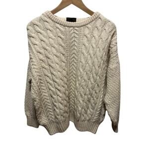 Traditions Pure New Wool Aran Cable Knit Fisherman Sweater British Isles XL